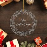 Custom Clear Acrylic Ornament, Custom Logo Text Photo Ornament Christmas Gift, Personalized Ornament Bulk Design Your Own, Family Keepsake