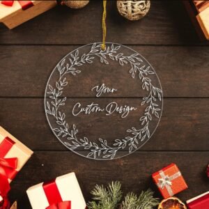 Custom Clear Acrylic Ornament, Custom Logo Text Photo Ornament Christmas Gift, Personalized Ornament Bulk Design Your Own, Family Keepsake